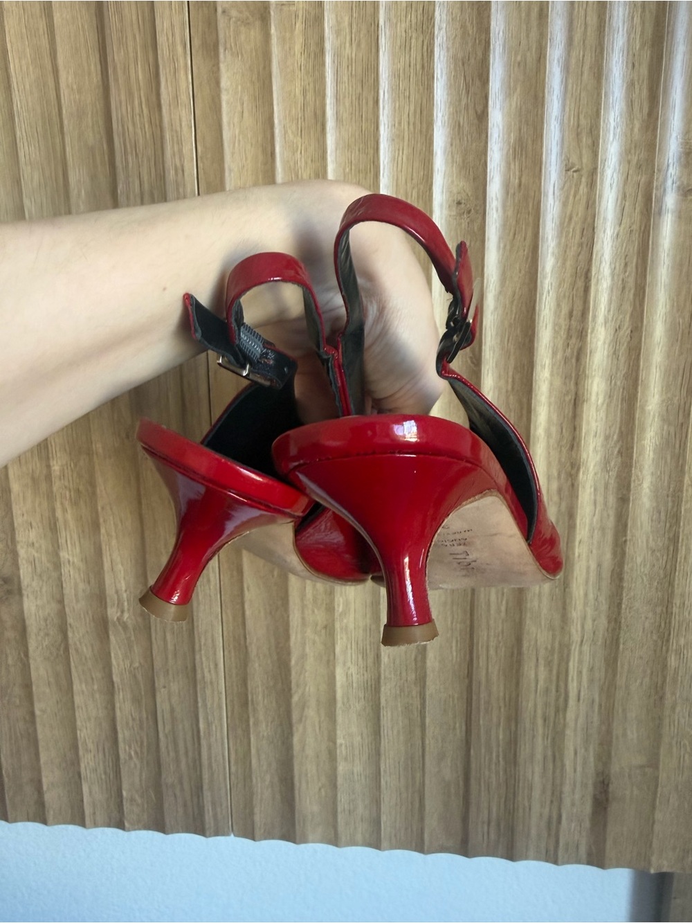 TIBI Red Slingback Kitten Heel Shoes - Picture 8 of 8